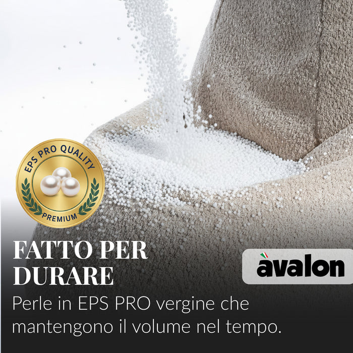 Pouf Poltrona Sacco Grande Ploof Avalon in tessuto Bouclè per interno dim. Ø85 x H90 cm