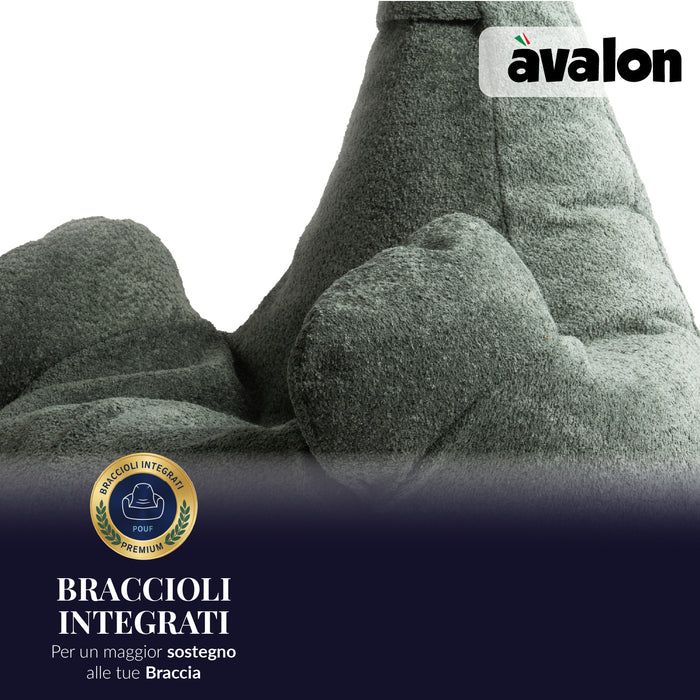 Pouf Poltrona Sacco Grande Ploof Avalon in tessuto Bouclè per interno dim. Ø85 x H90 cm