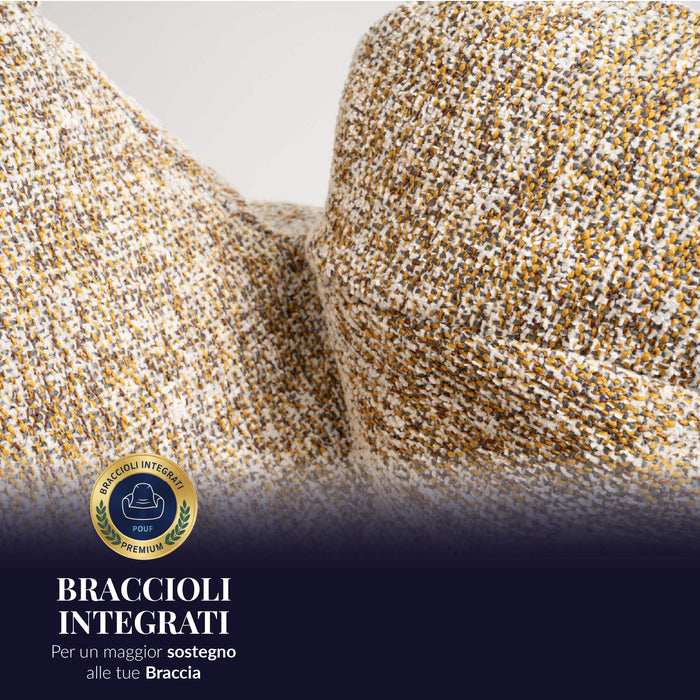 Pouf Poltrona Sacco Grande Ploof Avalon in tessuto Grisaglia per interno dim. Ø85 x H90 cm