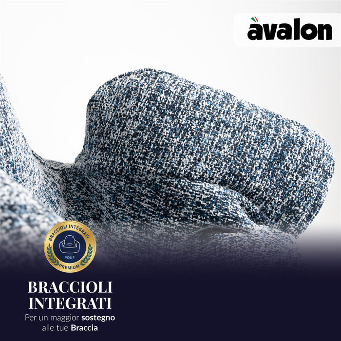 Pouf Poltrona Sacco Grande Ploof Avalon in tessuto Grisaglia per interno dim. Ø85 x H90 cm