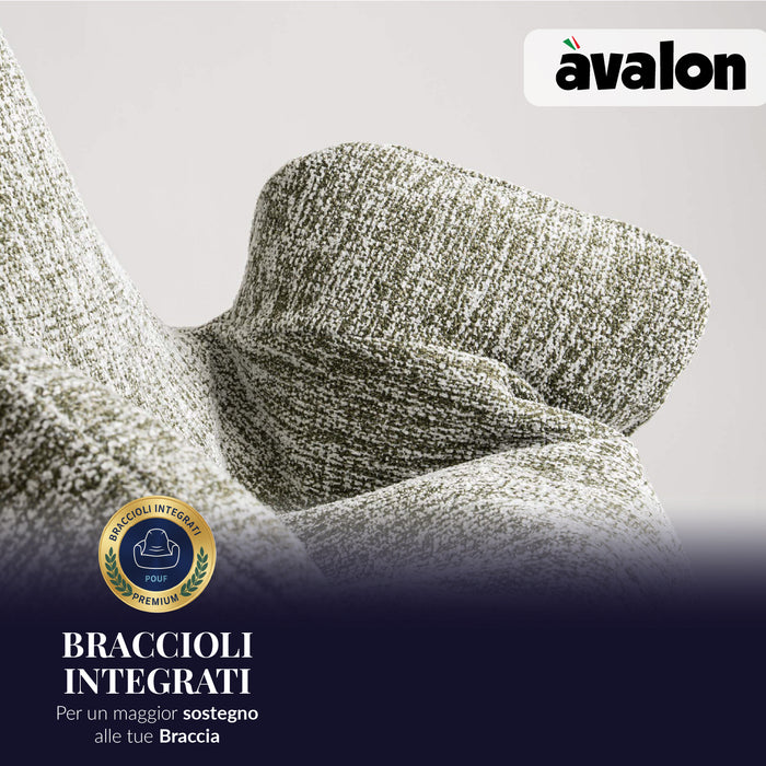Pouf Poltrona Sacco Grande Ploof Avalon in tessuto Grisaglia per interno dim. Ø85 x H90 cm