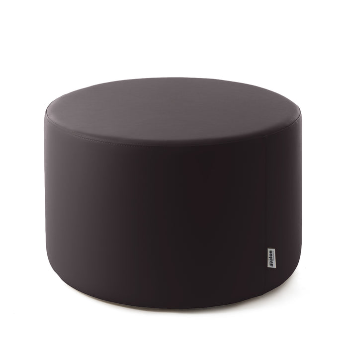 Avalon Rigid Cylinder Pouf Table in Mamba Trendy Faux Leather, Class 1-IM, Fire Retardant, for Indoor and Outdoor Use. Dimensions: Ø70 cm X H40 cm 