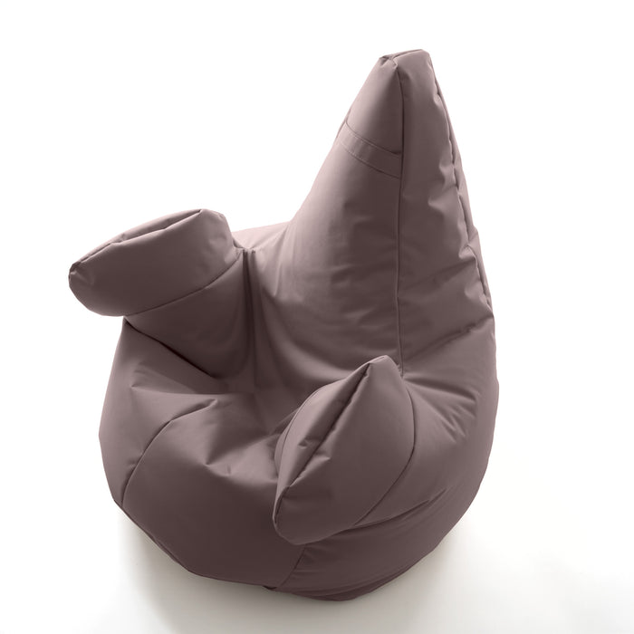 Pouf poltrona sacco con braccioli Ploof, Avalon in tessuto poliestere Jive per interno Imbottito. Dim: Ø85 x H90 cm