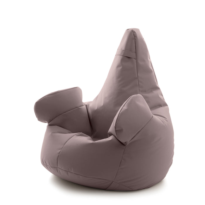 Pouf poltrona sacco con braccioli Ploof, Avalon in tessuto poliestere Jive per interno Imbottito. Dim: Ø85 x H90 cm