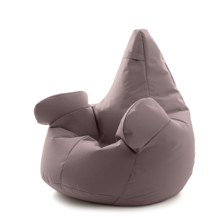 Pouf poltrona sacco Super Gigante XXL con braccioli Ploof, sfoderabile con sacca interna, Avalon in tessuto poliestere Samba per esterno Imbottito, Antistrappo, Impermeabile Dim: Ø105 x H115 cm