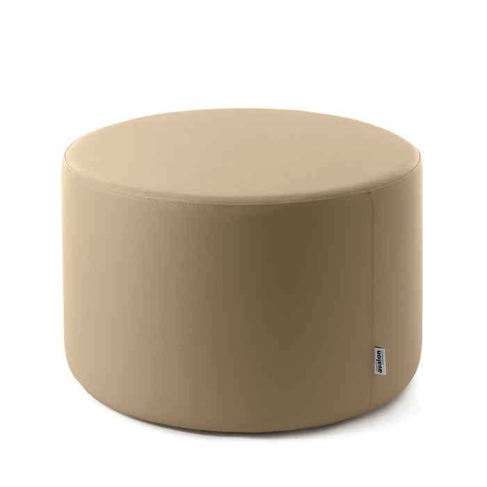 Avalon Rigid Cylinder Pouf Table in Mamba Trendy Faux Leather, Class 1-IM, Fire Retardant, for Indoor and Outdoor Use. Dimensions: Ø70 cm X H40 cm 