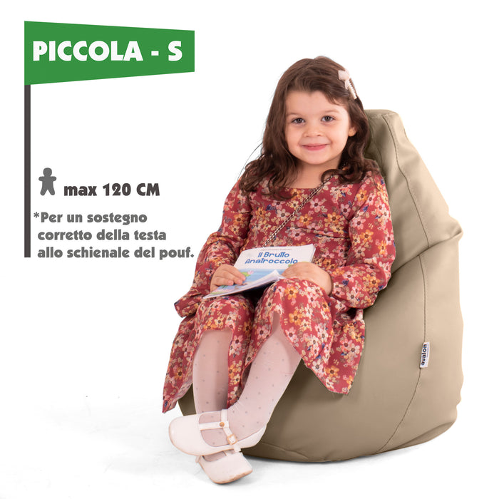 Puf Sillón Sacco para niños BAG Polipiel Jazz dim. 56x56x76 cm - 100 Litros Made in Italy