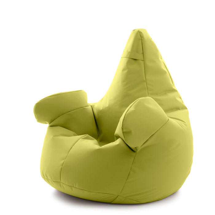 Pouf poltrona sacco Super Gigante XXL con braccioli Ploof, sfoderabile con sacca interna, Avalon in tessuto poliestere Samba per esterno Imbottito, Antistrappo, Impermeabile Dim: Ø105 x H115 cm