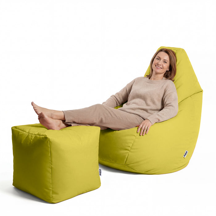Puff Sillón Bean Bag Grande BAG L Jive en tela para uso interior dim. 80 x 125 centímetros