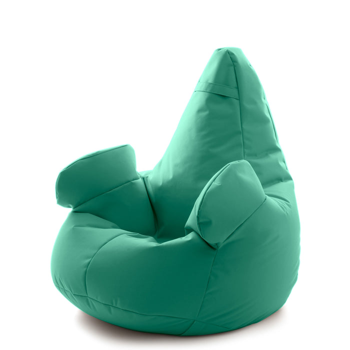 Pouf poltrona sacco Gigante XL con braccioli Ploof, sfoderabile con sacca interna, Avalon in tessuto poliestere Jive per interno Imbottito, Antistrappo, Impermeabile Dim: Ø95 x H105 cm