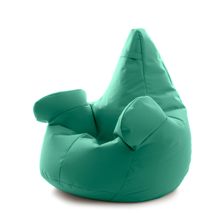 Pouf poltrona sacco Super Gigante XXL con braccioli Ploof, sfoderabile con sacca interna, Avalon in tessuto poliestere Samba per esterno Imbottito, Antistrappo, Impermeabile Dim: Ø105 x H115 cm