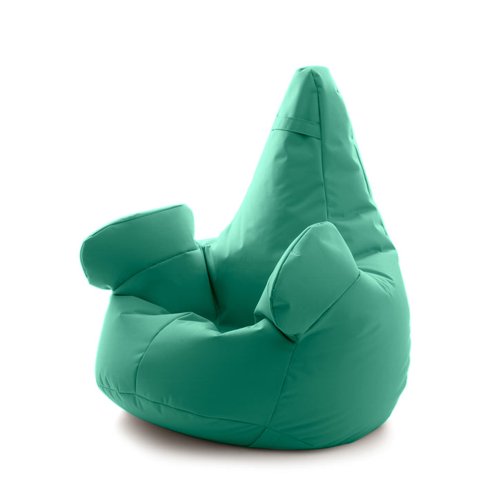 Pouf poltrona sacco con braccioli Ploof, Avalon in tessuto poliestere Jive per interno Imbottito. Dim: Ø85 x H90 cm