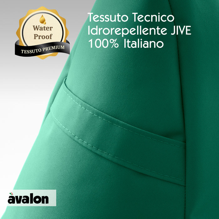 Pouf poltrona sacco con braccioli Ploof, Avalon in tessuto poliestere Jive per interno Imbottito. Dim: Ø85 x H90 cm