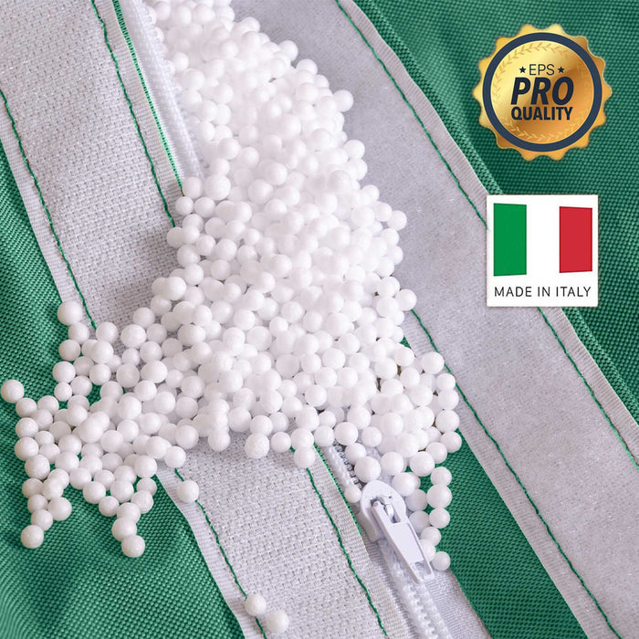 Pouf poltrona sacco con braccioli Ploof, Avalon in tessuto poliestere Jive per interno Imbottito. Dim: Ø85 x H90 cm