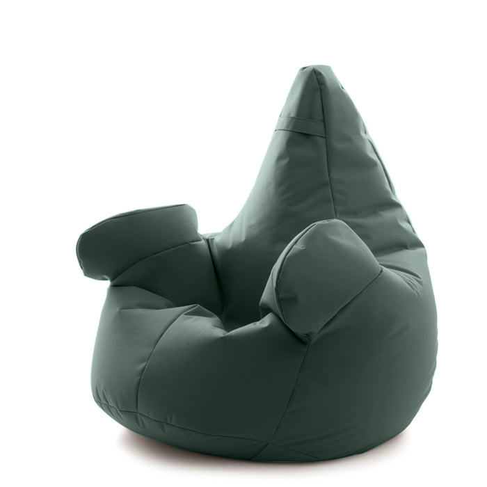 Pouf poltrona sacco Super Gigante XXL con braccioli Ploof, sfoderabile con sacca interna, Avalon in tessuto poliestere Samba per esterno Imbottito, Antistrappo, Impermeabile Dim: Ø105 x H115 cm