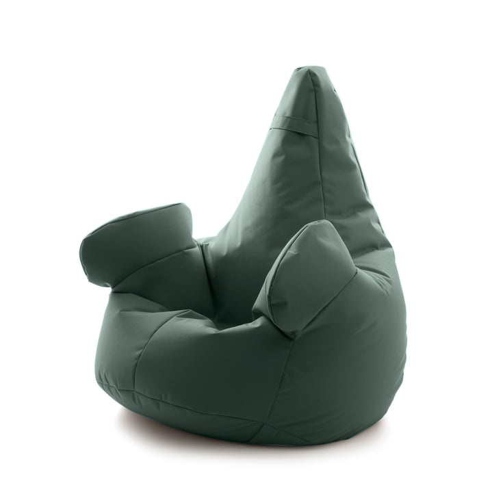 Pouf poltrona sacco con braccioli Ploof, Avalon in tessuto poliestere Jive per interno Imbottito. Dim: Ø85 x H90 cm