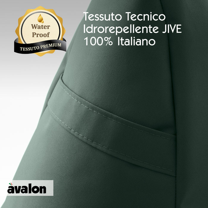 Pouf poltrona sacco con braccioli Ploof, Avalon in tessuto poliestere Jive per interno Imbottito. Dim: Ø85 x H90 cm