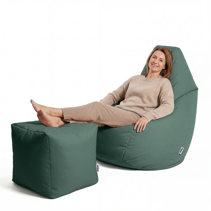 Puff Sillón Bean Bag Grande BAG L Jive en tela para uso interior dim. 80 x 125 centímetros