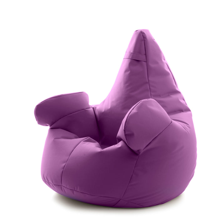 Pouf poltrona sacco Super Gigante XXL con braccioli Ploof, sfoderabile con sacca interna, Avalon in tessuto poliestere Samba per esterno Imbottito, Antistrappo, Impermeabile Dim: Ø105 x H115 cm
