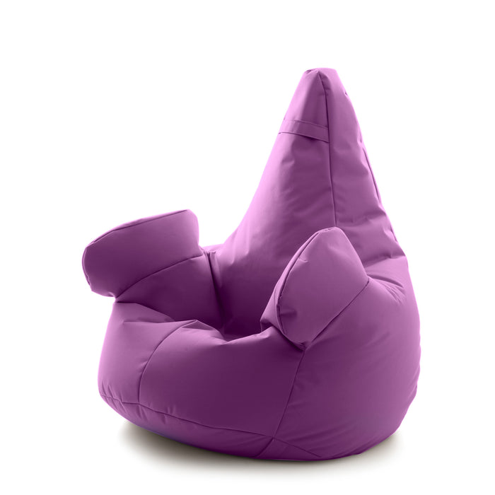 Pouf poltrona sacco con braccioli Ploof, Avalon in tessuto poliestere Jive per interno Imbottito. Dim: Ø85 x H90 cm