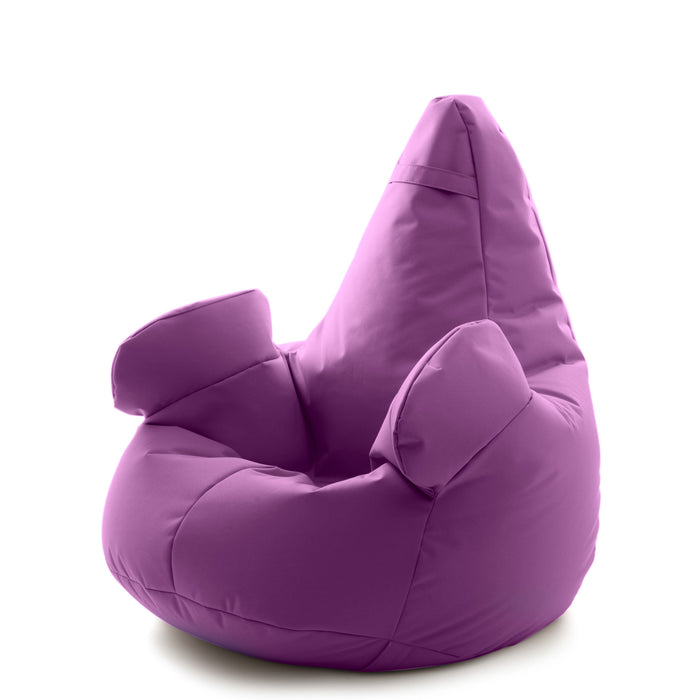 Pouf poltrona sacco Gigante XL con braccioli Ploof, sfoderabile con sacca interna, Avalon in tessuto poliestere Jive per interno Imbottito, Antistrappo, Impermeabile Dim: Ø95 x H105 cm