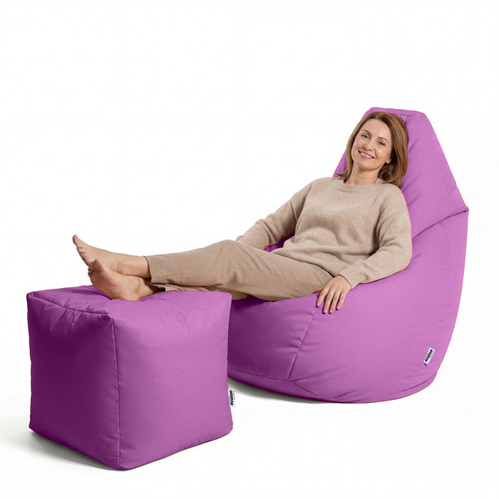 Puff Sillón Bean Bag Grande BAG L Jive en tela para uso interior dim. 80 x 125 centímetros