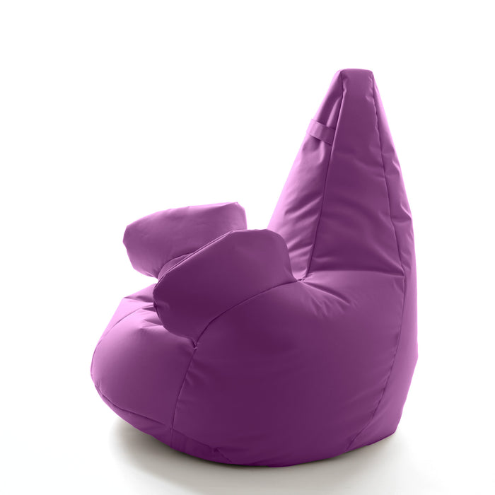 Pouf poltrona sacco con braccioli Ploof, Avalon in tessuto poliestere Jive per interno Imbottito. Dim: Ø85 x H90 cm