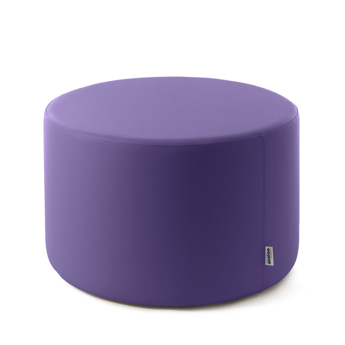 Avalon Rigid Cylinder Pouf Table in Mamba Trendy Faux Leather, Class 1-IM, Fire Retardant, for Indoor and Outdoor Use. Dimensions: Ø70 cm X H40 cm 