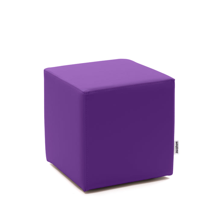 Outlet - Puf cúbico rígido Avalon de piel sintética Mamba Trendy Width 35 cm, Fondo 35 cm, Alto 35 cm, Color Gris Oscuro