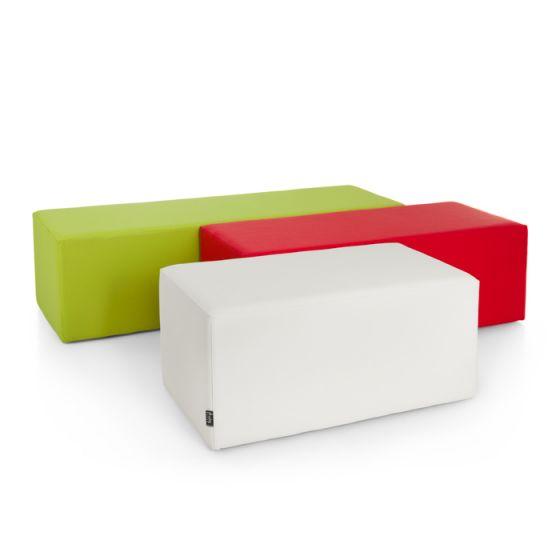Discounted - Avalon Pouf Rigid Rectangle Faux Leather Mamba Trendy Larg. 120 cm, Depth 45 cm, Height 43 cm