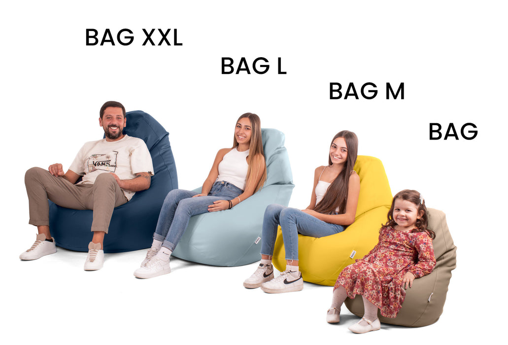 Puf Sillón Sacco para niños BAG Polipiel Mamba dim. 56x76 cm - Para ambientes internos y externos