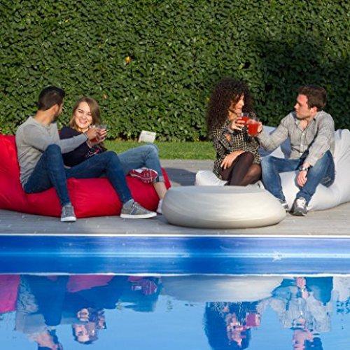 Double Gaia armchair pouf in Jive fabric for indoor dim 100x120 cm