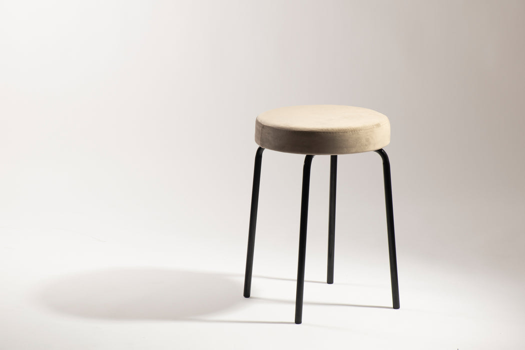 Jolly modern stool in velvet for interior furnishing dim. 39 x 51cm