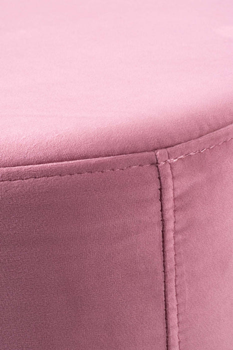 Discounted - Avalon Pouf Rigid Cylinder Pink in pink velvet Diam. 40 cm, Height 42 cm