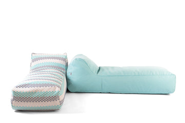 Pouf lettino Willow in tessuto Funny per esterno dim: 190x80x65 cm