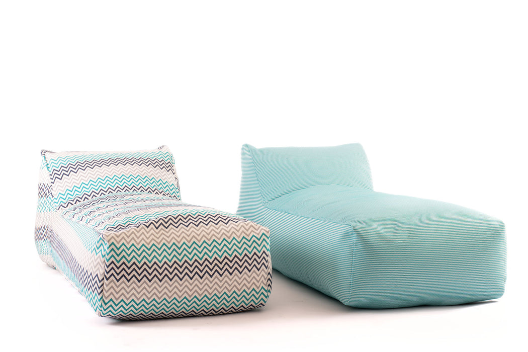 Willow pouf bed in Funny fabric for outdoor dim: 190x80x65 cm