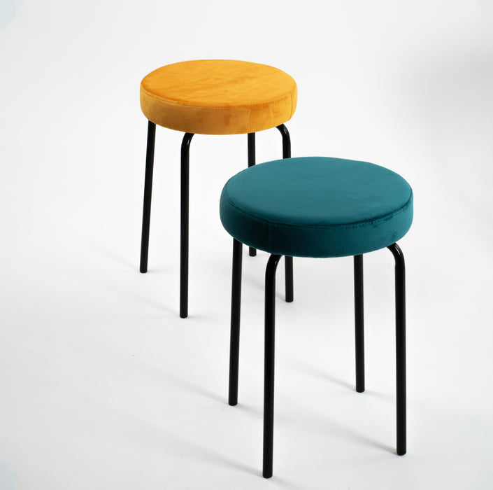 Jolly modern stool in velvet for interior furnishing dim. 39 x 51cm