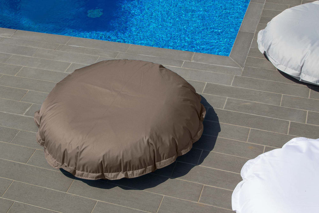 Macarons Round Pouf Cushion in Samba fabric for outdoor diam: 135 cm x H: 35cm
