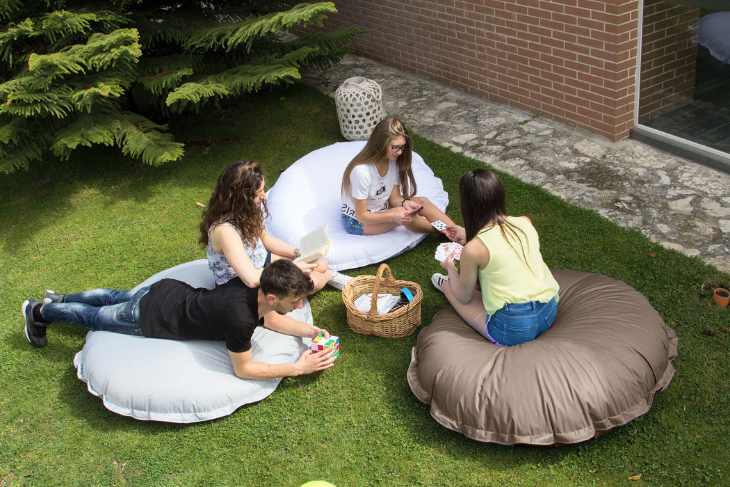 Macarons Round Pouf Cushion in Jive fabric for indoor use diam: 135 cm x H: 35cm