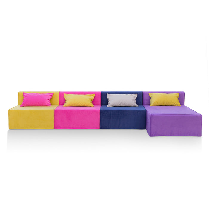 Magia Triple Sofa Armchair With Chaise Longue - Softhand Fabric - Avalon