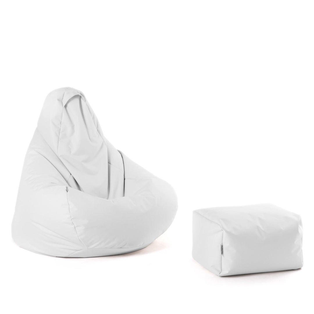 Herry beanbag chair with Avalon footrest in Jive polyester fabric