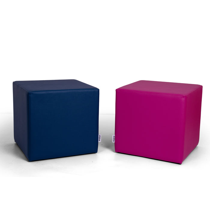 Avalon Pouf Rigid Cube Faux Leather Mamba Trendy Larg. 45 cm, Depth 45 cm, Height 43 cm