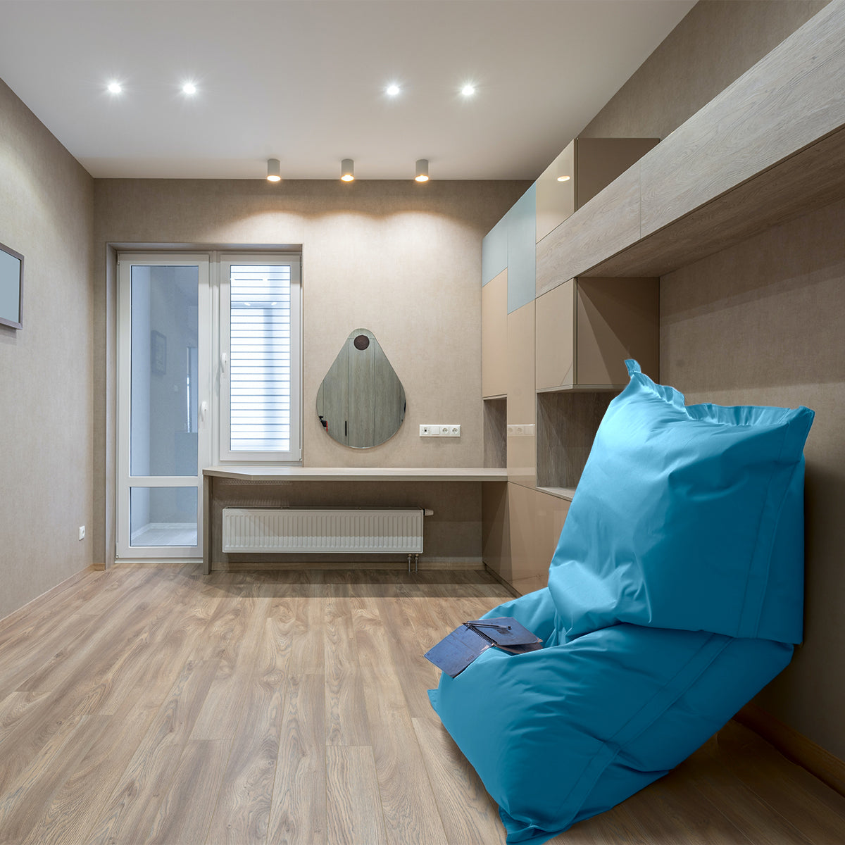 Pouf Cuscino Avalon Thin Grande 170x135 Cm - Tessuto Samba Impermeabile Per Esterno - Colore Corda - Foto 6