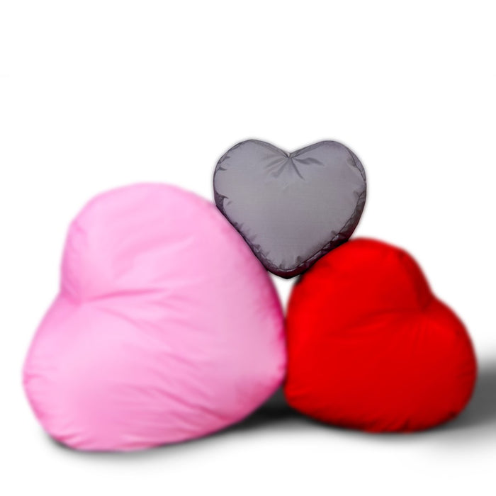 Discounted - Jive Small Heart Pouf Padded Tearproof Technical Fabric Dim: 50x30x45 cm - Fuchsia color
