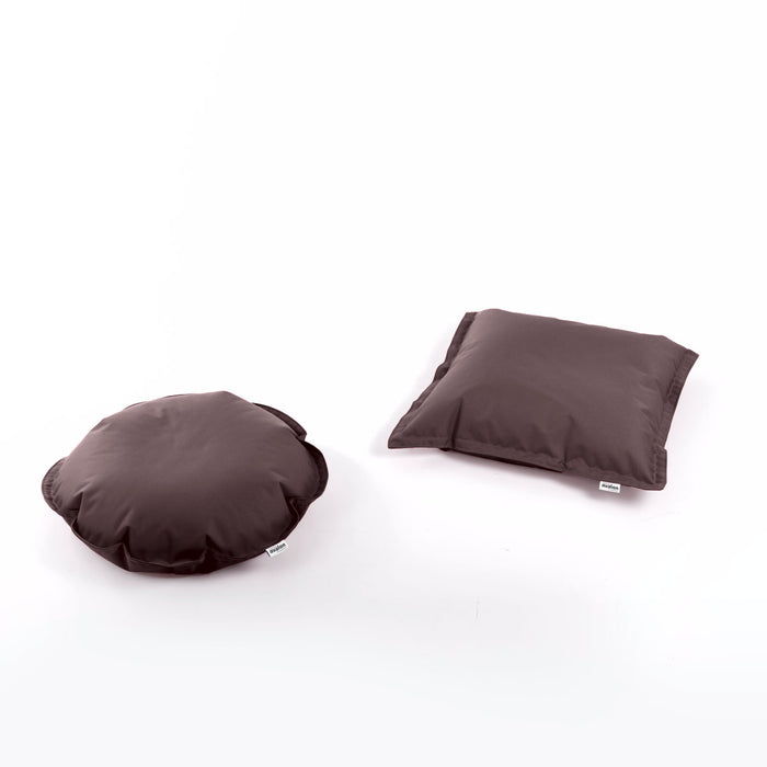 Pair of Loovers floor cushions in Samba polyester fabric for outdoor use