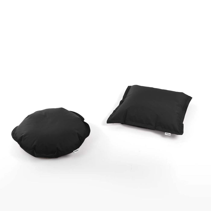 Pair of Loovers floor cushions in Jive polyester fabric for indoor use