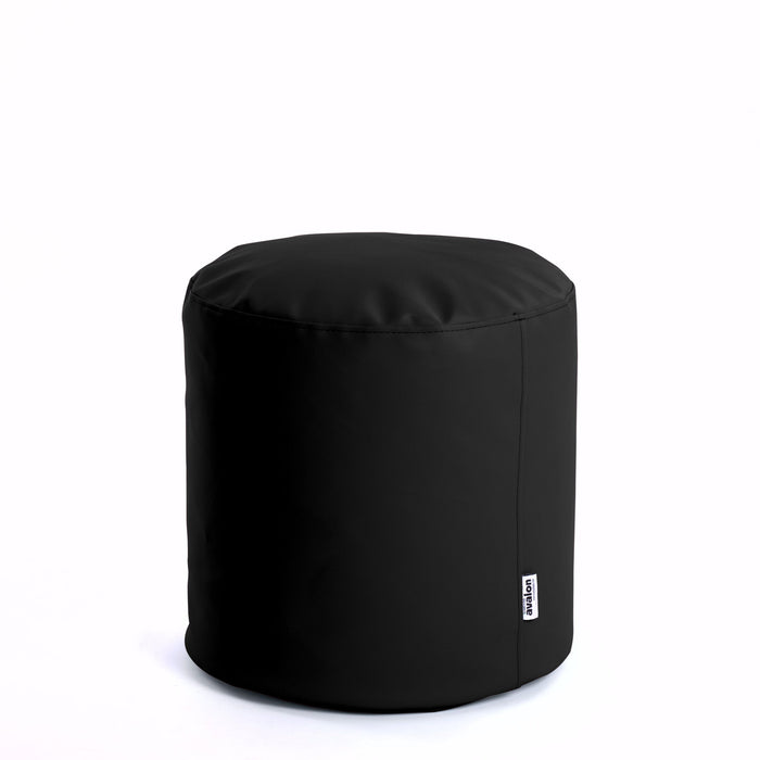 Outlet - Puf cilíndrico Avalon Mamba de piel sintética Trendy Diámetro 50 cm, Altura 50 cm Color beige