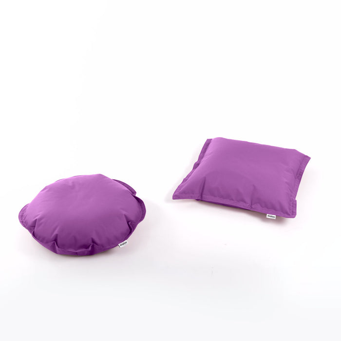 Pair of Loovers floor cushions in Samba polyester fabric for outdoor use